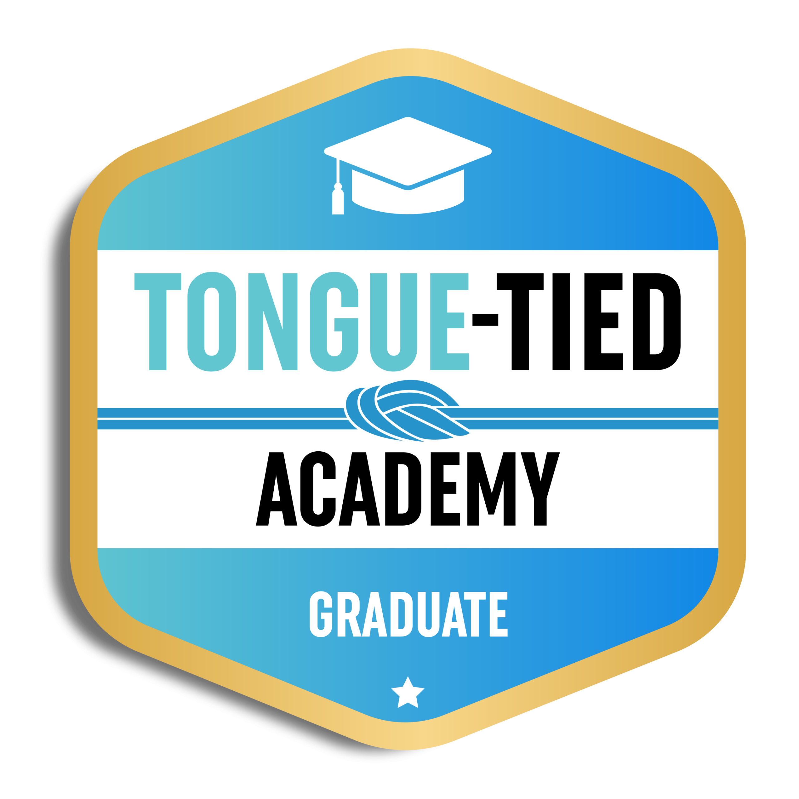 Tongue-Tied Academy Graduate logo