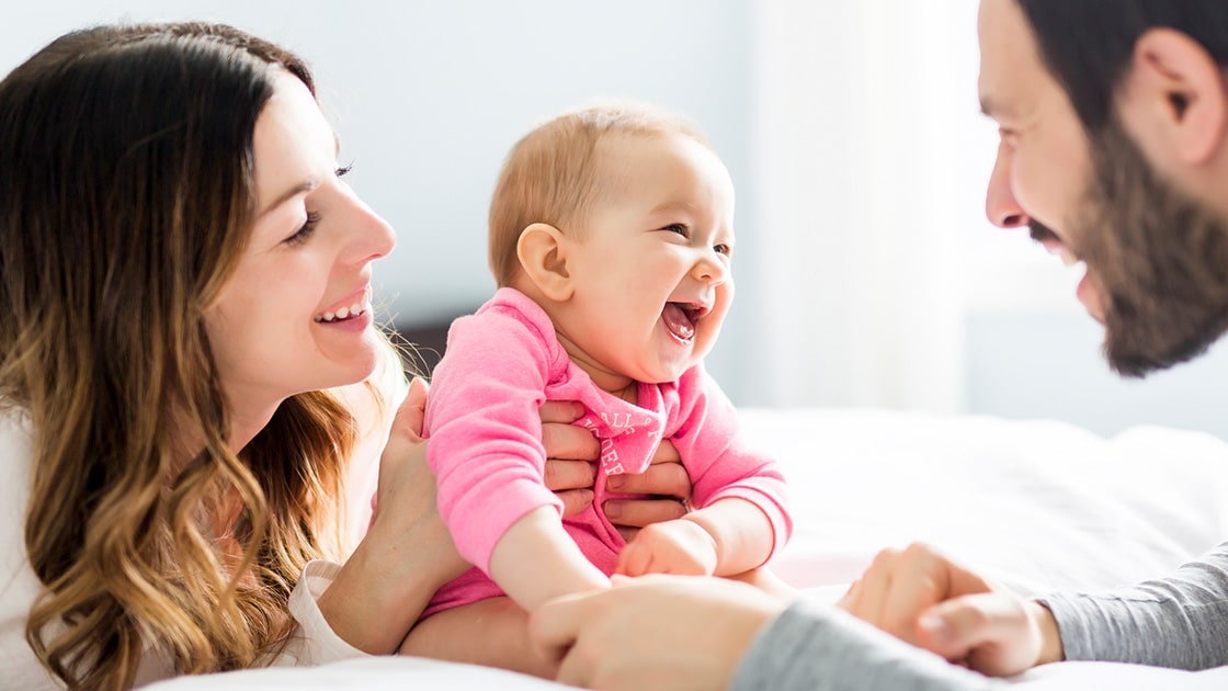 Infant with parents